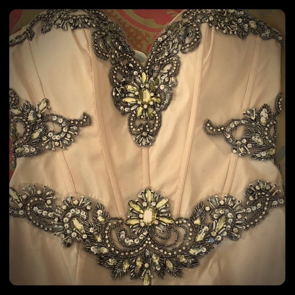 Terani Couture, Blush Punk Beaded Evening Dress